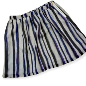 RICHARD CHAI striped mini skirt size 7 gray and purple